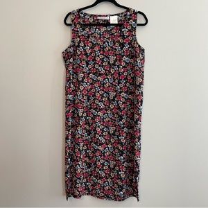 90s/Y2K Vintage ERIKA Ditsy Floral Sleeveless Slip Shift Dress - Size M